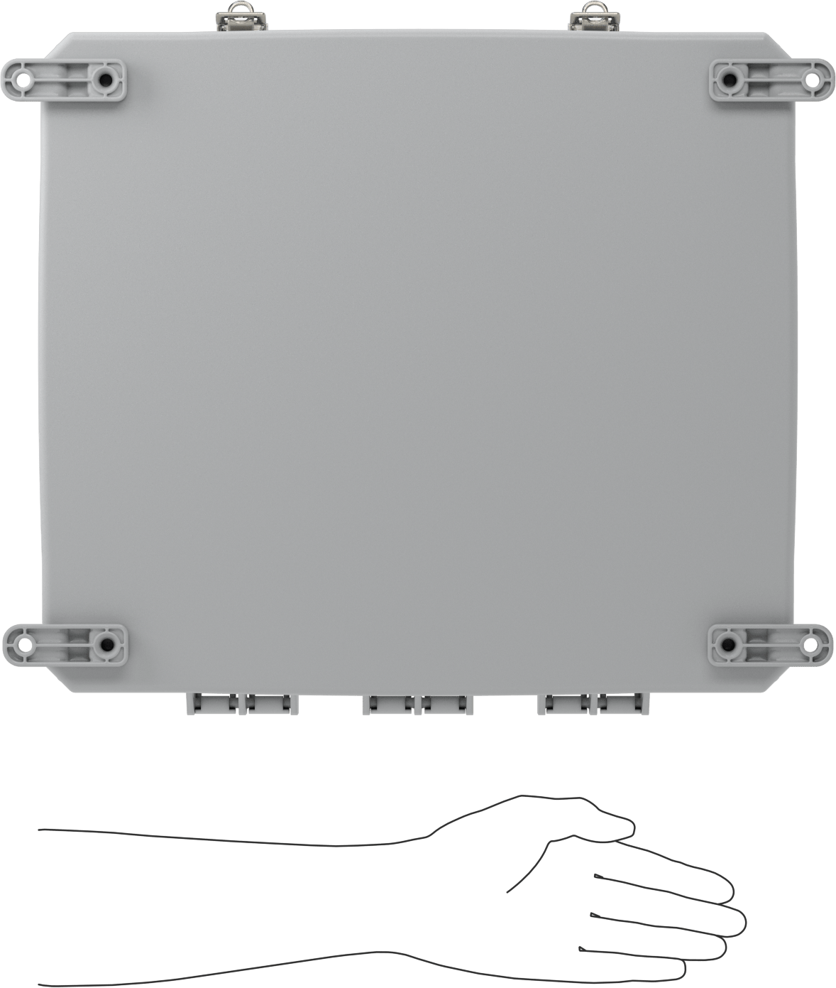 Versa-Panel Polikarbonat Muhafaza, Hızlı Açma Menteşeli Kapak, 15" x 17" x 8-1/2", Gri