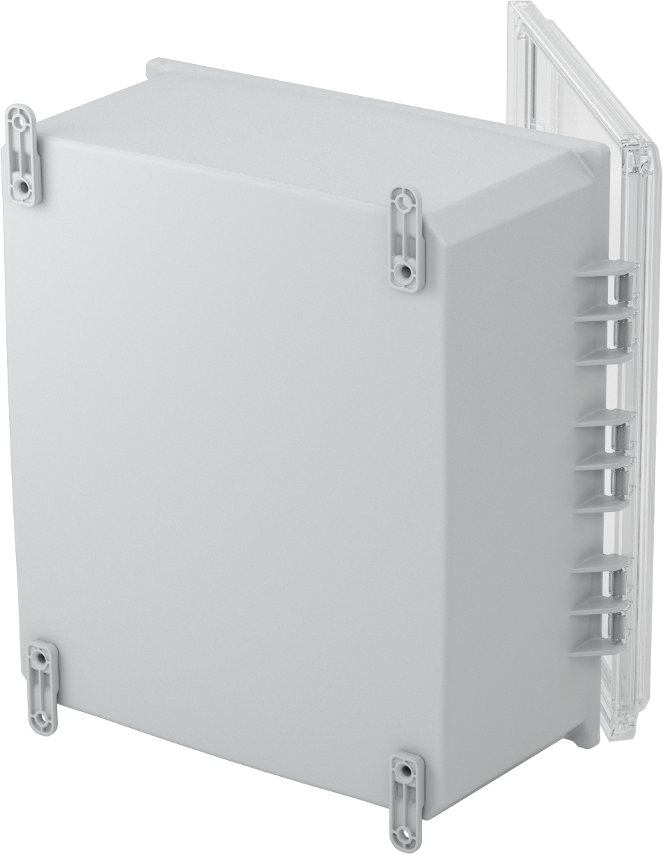 Versa-Panel Polikarbonat Muhafaza, Şeffaf Hızlı Açılır Kapak, 15" x 17" x 8-1/2", Gri