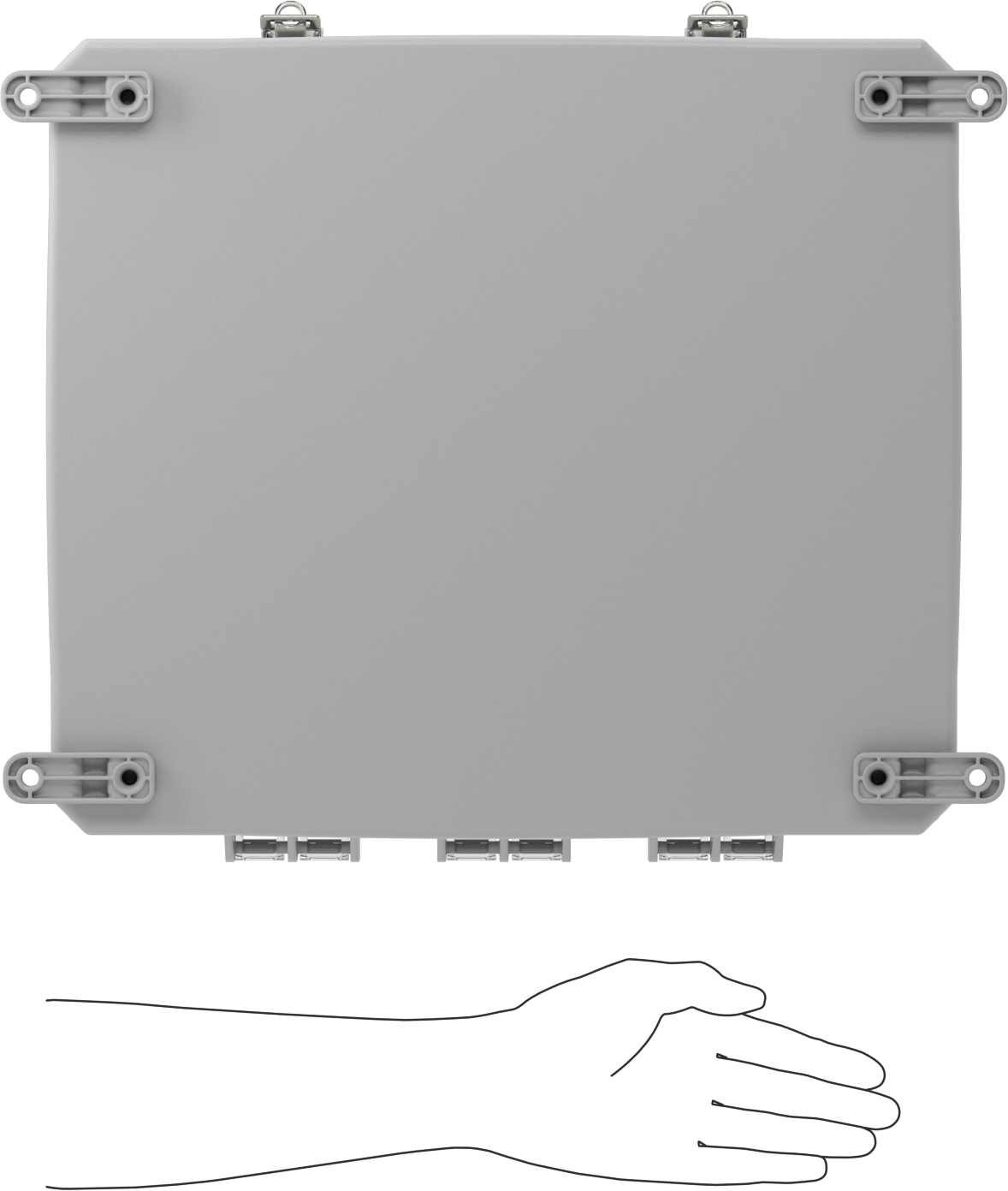 Versa-Panel Polikarbonat Muhafaza, Şeffaf Hızlı Açılır Kapak, 15" x 17" x 8-1/2", Gri