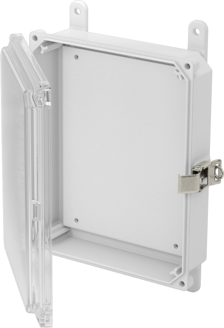 Versa-Panel Polikarbonat Muhafaza, Şeffaf Hızlı Açılır Kapak, 8-1/2" x 11" x 3.25", Beyaz