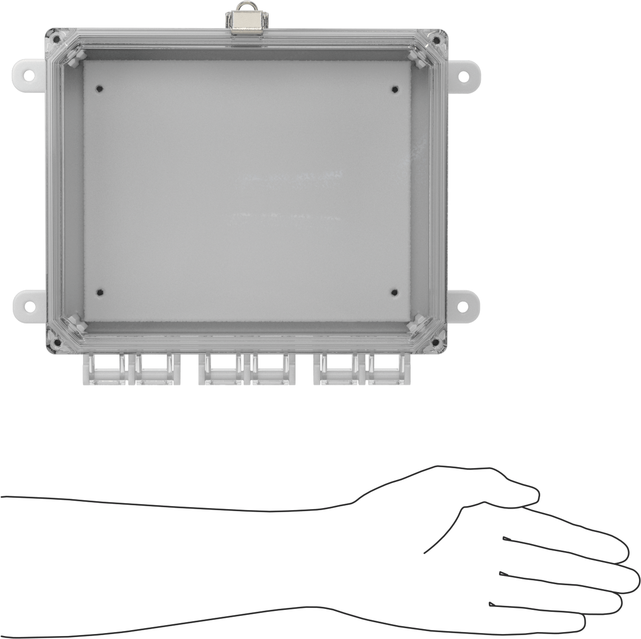 Versa-Panel Polikarbonat Muhafaza, Şeffaf Hızlı Açılır Kapak, 8-1/2" x 11" x 3.25", Beyaz