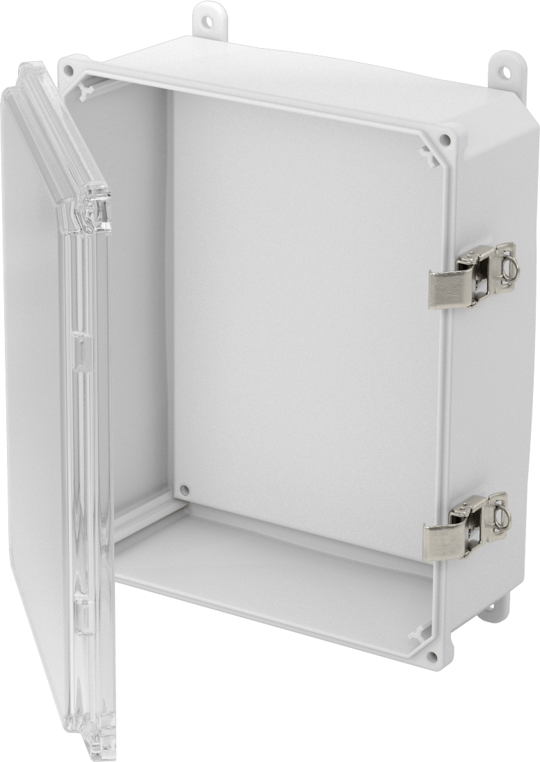 Versa-Panel Polikarbonat Muhafaza, Şeffaf Hızlı Açılır Kapak, 11" x 13" x 5-1/2", Beyaz