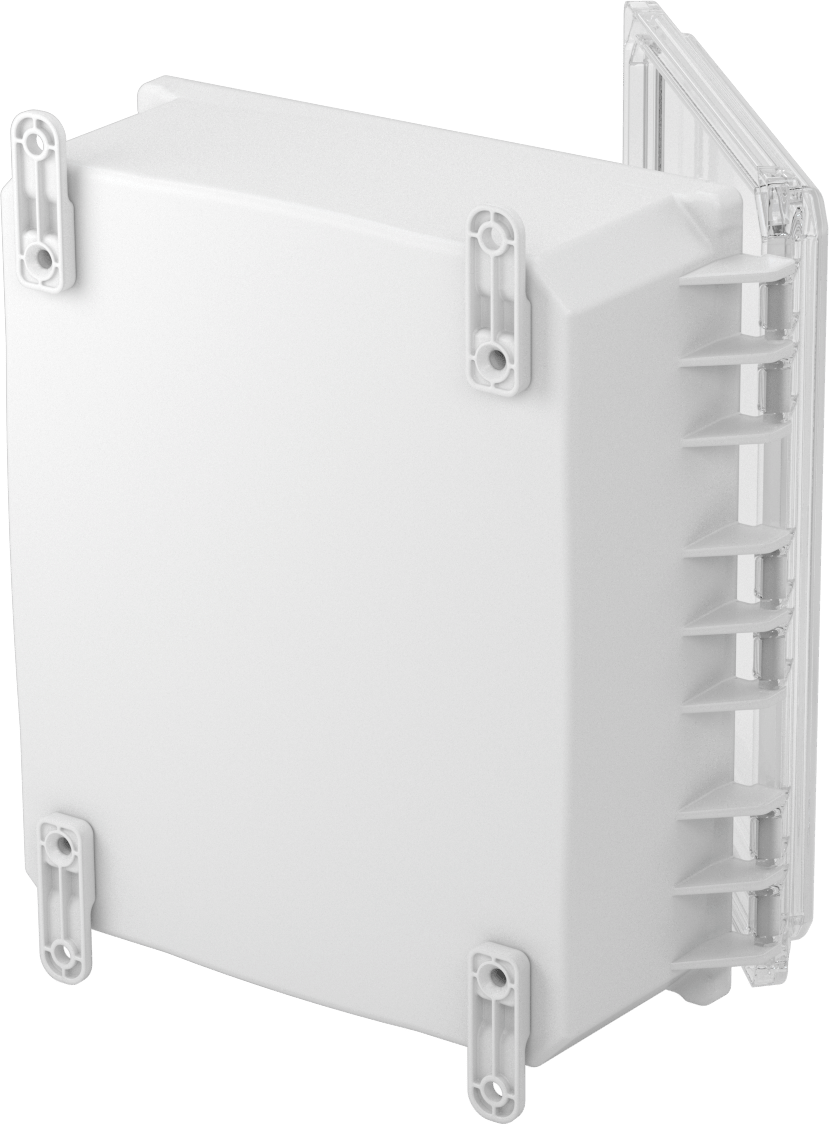 Versa-Panel Polikarbonat Muhafaza, Şeffaf Hızlı Açılır Kapak, 11" x 13" x 5-1/2", Beyaz