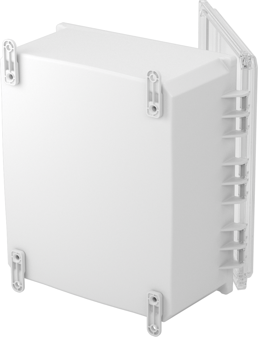 Versa-Panel Polikarbonat Muhafaza, Şeffaf Hızlı Açılır Kapak, 13" x 15" x 7-1/2", Beyaz
