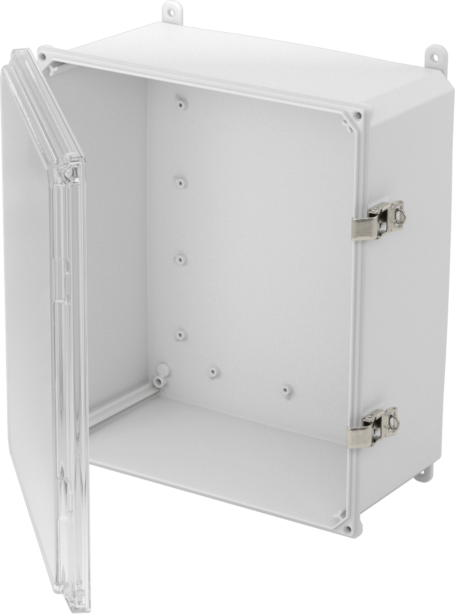 Versa-Panel Polikarbonat Muhafaza, Şeffaf Hızlı Açılır Kapak, 15" x 17" x 8-1/2", Beyaz
