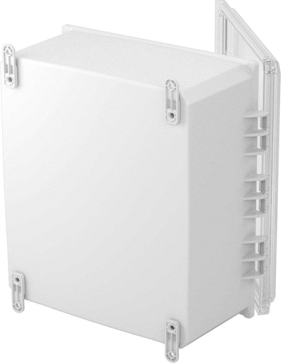 Versa-Panel Polikarbonat Muhafaza, Şeffaf Hızlı Açılır Kapak, 15" x 17" x 8-1/2", Beyaz