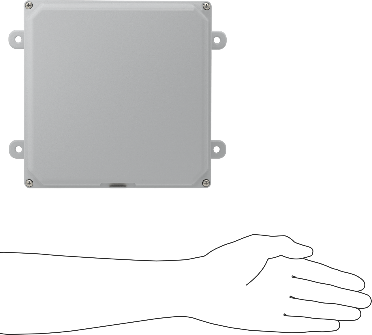Versa-Panel Polikarbonat Muhafaza, Çıkarılabilir Kapak, Vida Kapatma, 8.5" x 8.5" x 5.5", Gri