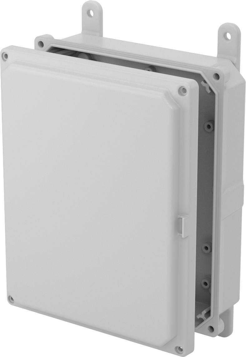 Versa-Panel Polikarbonat Muhafaza, Vidalı Kaldırılabilir Kapak, 8.5" x 11" x 3-1/4", Gri