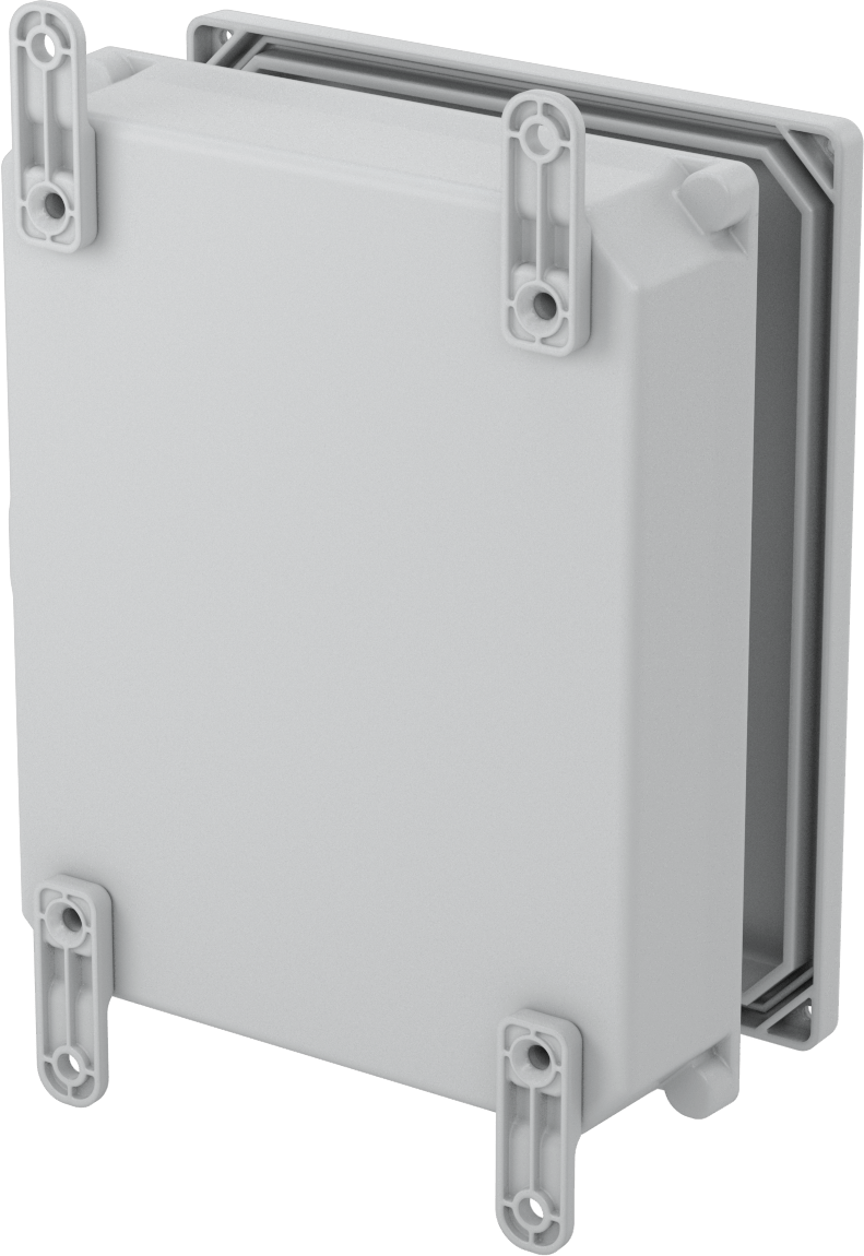 Versa-Panel Polikarbonat Muhafaza, Vidalı Kaldırılabilir Kapak, 8.5" x 11" x 3-1/4", Gri