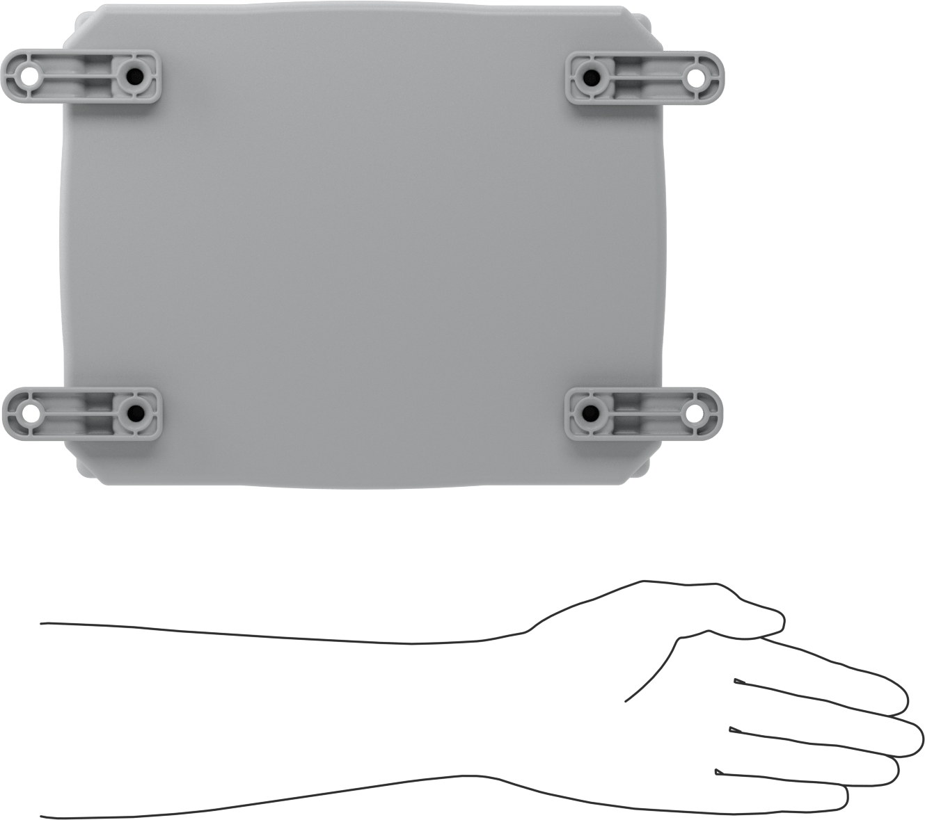 Versa-Panel Polikarbonat Muhafaza, Çıkarılabilir Kapak, Vida Kapatma, 8.5" x 11" x 7.5", Gri