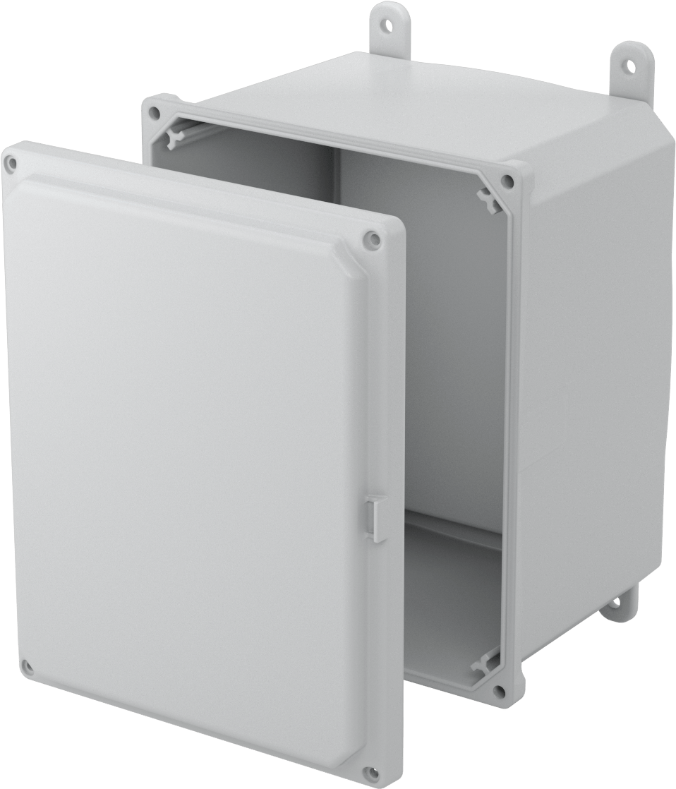Versa-Panel Polikarbonat Muhafaza, Çıkarılabilir Kapak, Vida Kapatma, 8.5" x 11" x 7.5", Gri