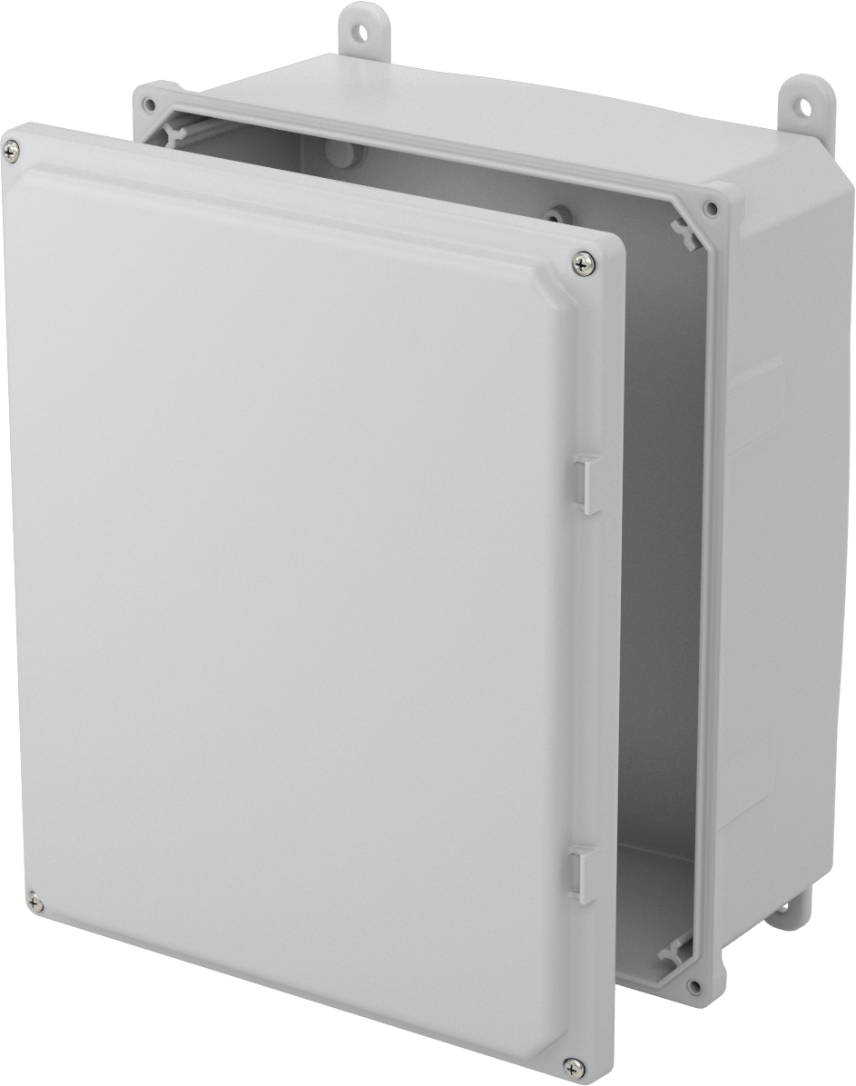 Versa-Panel Polikarbonat Muhafaza, Çıkarılabilir Kapak, Vida Kapatma, 11" x 13" x 5-1/2", Gri