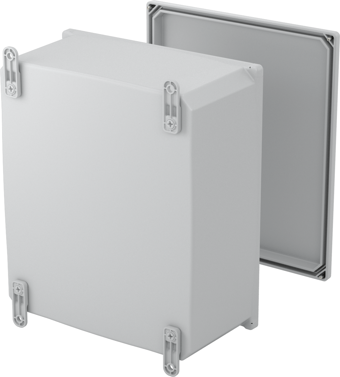 Versa-Panel Polikarbonat Muhafaza, Çıkarılabilir Kapak, Vida Kapatma, 13" x 15" x 7-1/2", Gri