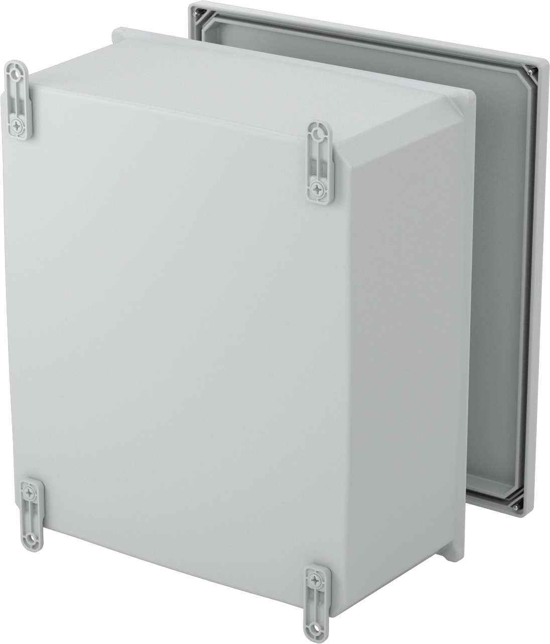 Versa-Panel Polikarbonat Muhafaza, Çıkarılabilir Kapak, Vida Kapatma, 15" x 17" x 8-1/2", Gri