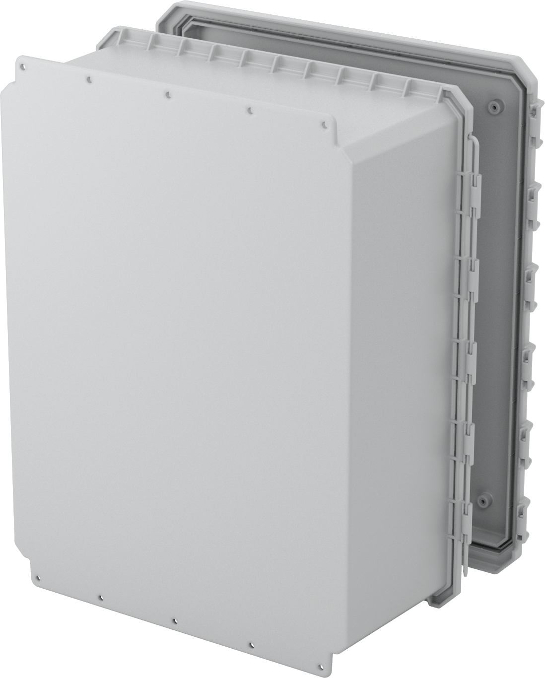Versa-Panel Polikarbonat Muhafaza, Hızlı Açma Menteşeli Kapak, 19" x 24" x 9", Gri