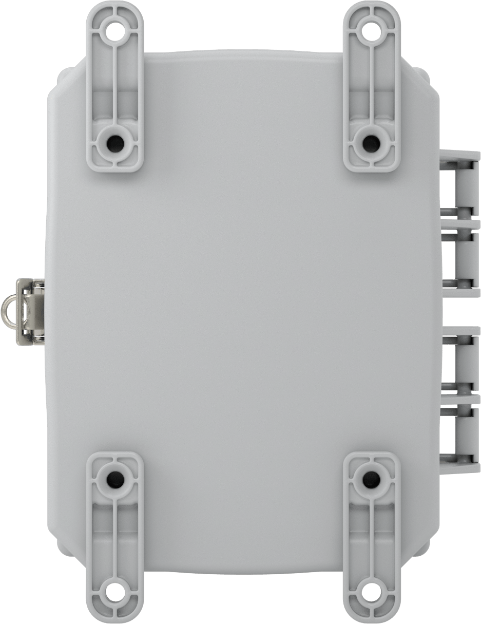 Versa-Panel Polikarbonat Muhafaza, Hızlı Açma Menteşeli Kapak, 6.5" x 8.5" x 5.5", Gri