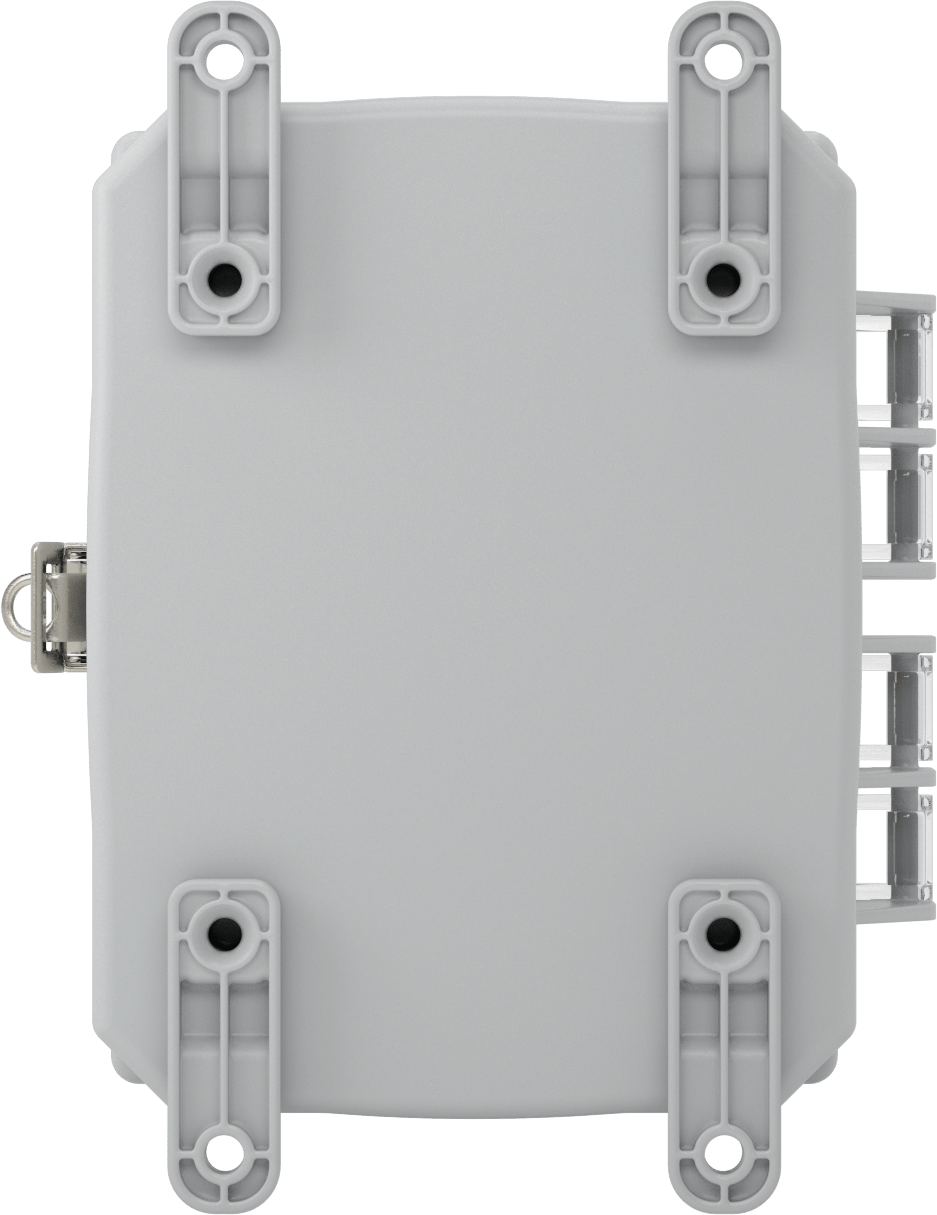 Versa-Panel Polikarbonat Muhafaza, Şeffaf Hızlı Açılır Kapak, 6.5" x 8.5" x 5.5", Gri