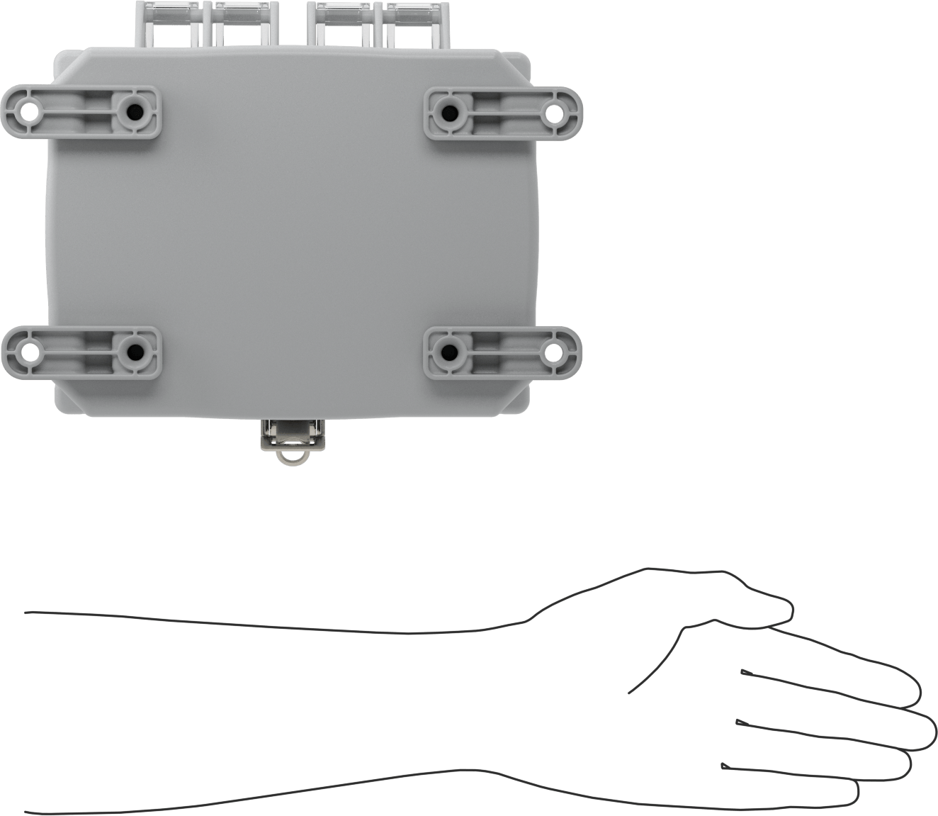 Versa-Panel Polikarbonat Muhafaza, Şeffaf Hızlı Açılır Kapak, 6.5" x 8.5" x 5.5", Gri