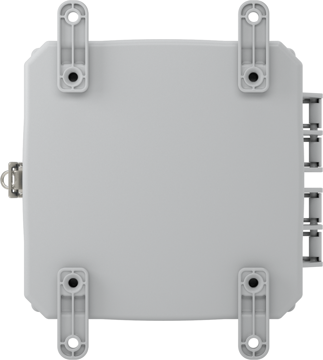 Versa-Panel Polikarbonat Muhafaza, Hızlı Açma Menteşeli Kapak, 8.5" x 8.5" x 5.5", Gri