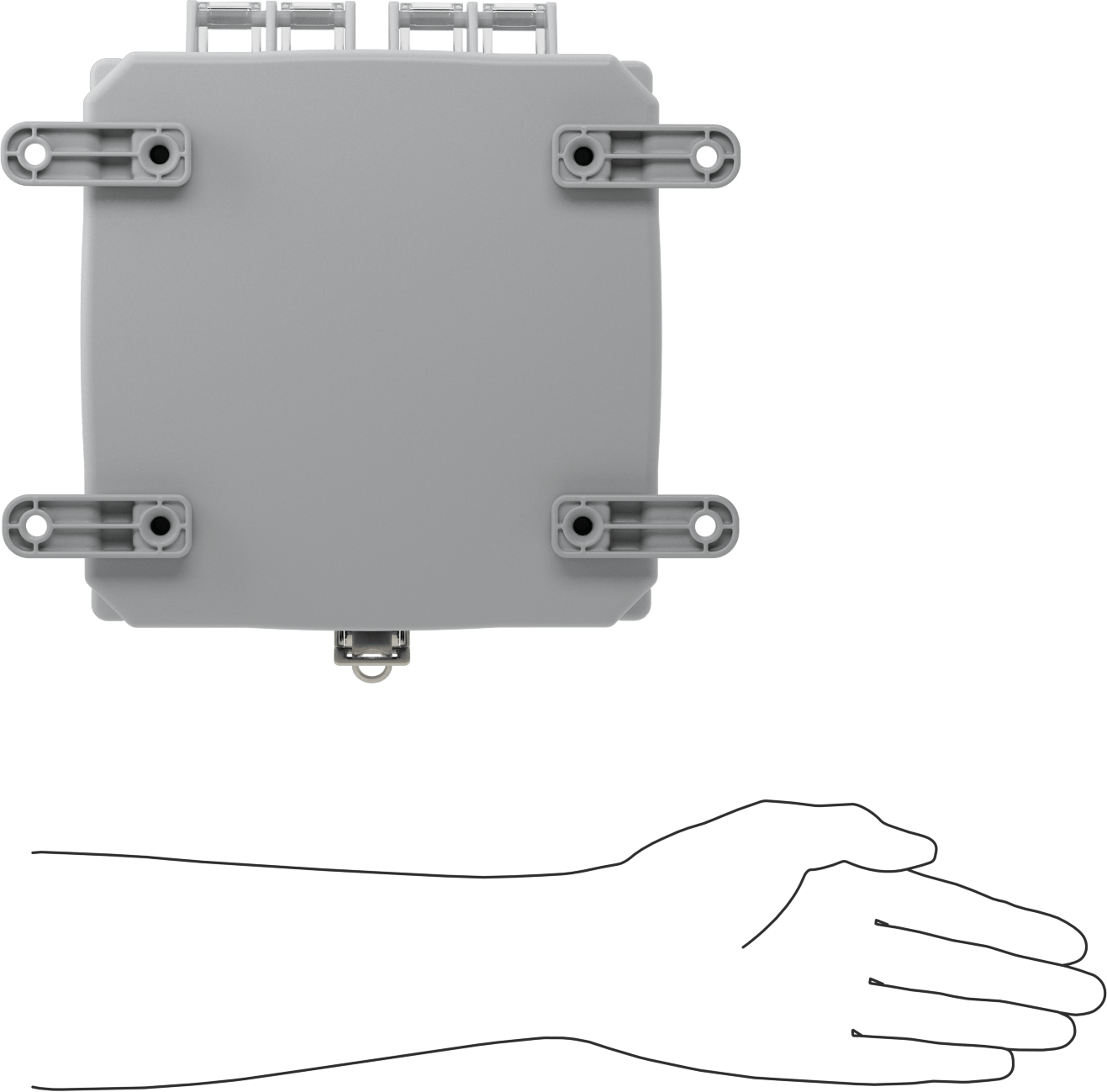 Versa-Panel Polikarbonat Muhafaza, Şeffaf Hızlı Açılır Kapak, 8.5" x 8.5" x 5.5", Gri