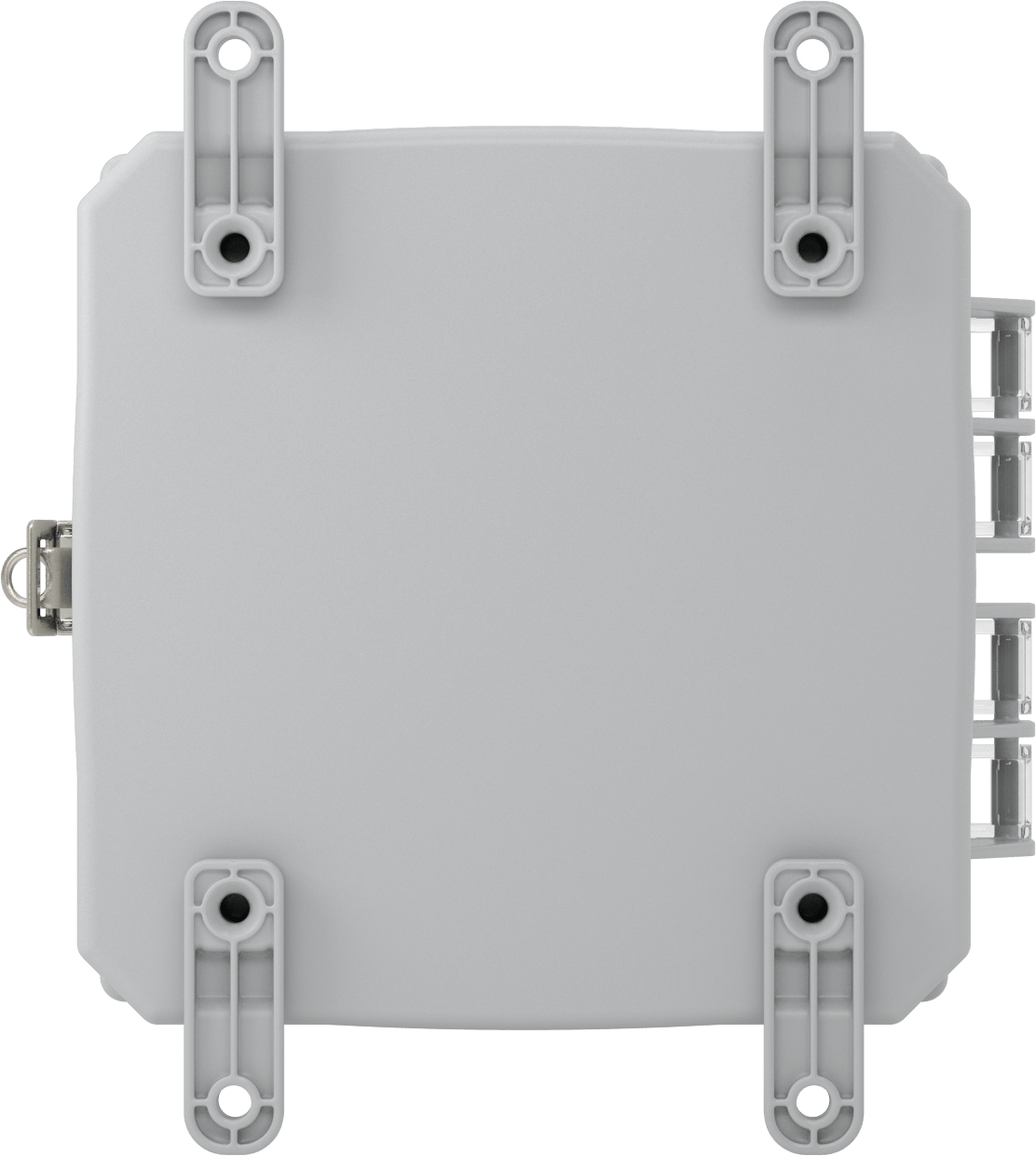 Versa-Panel Polikarbonat Muhafaza, Şeffaf Hızlı Açılır Kapak, 8.5" x 8.5" x 5.5", Gri