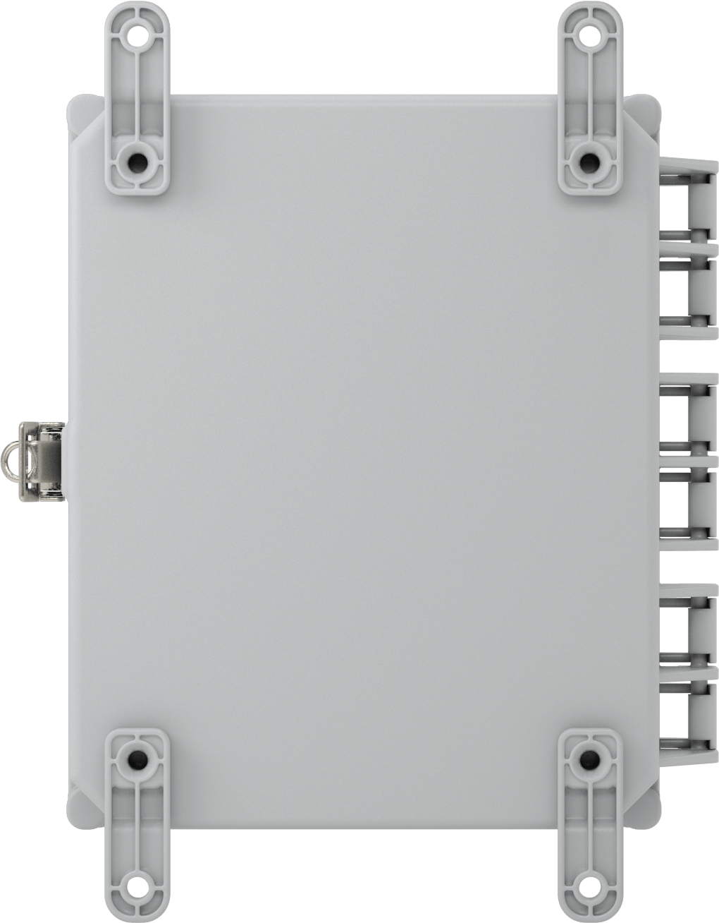 Versa-Panel Polikarbonat Muhafaza, Hızlı Açma Menteşeli Kapak, 8.5" x 11" x 3-1/4", Gri