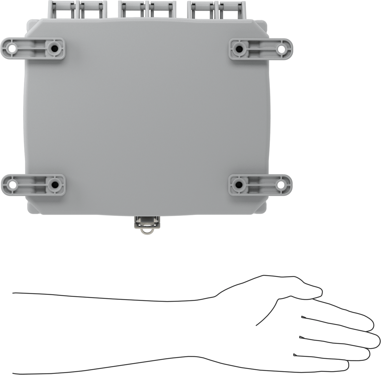 Versa-Panel Polikarbonat Muhafaza, Hızlı Açma Menteşeli Kapak, 8.5" x 11" x 5.5", Gri