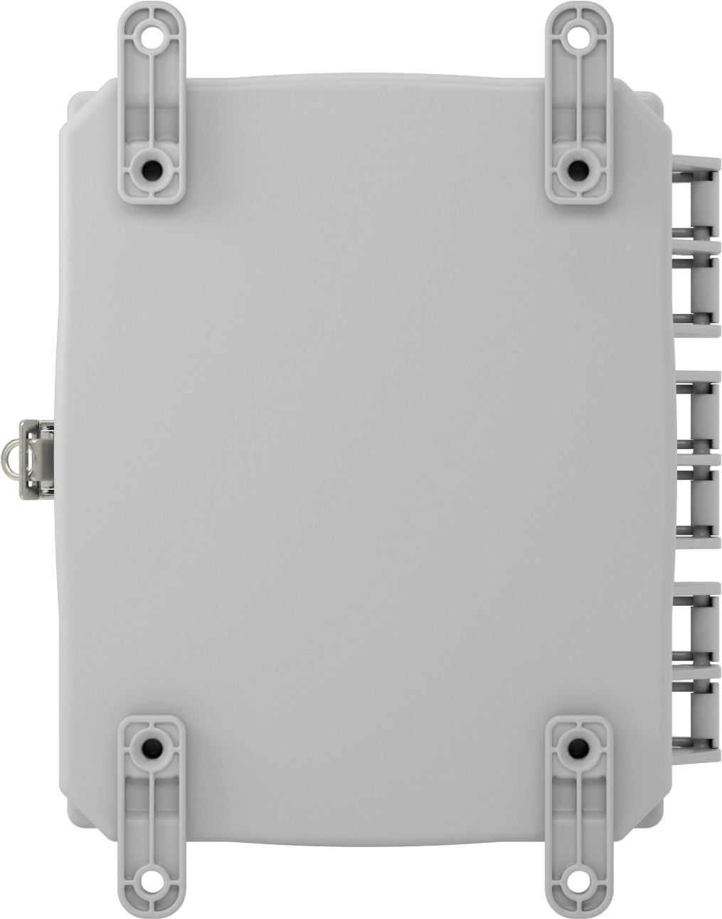 Versa-Panel Polikarbonat Muhafaza, Hızlı Açma Menteşeli Kapak, 8.5" x 11" x 5.5", Gri