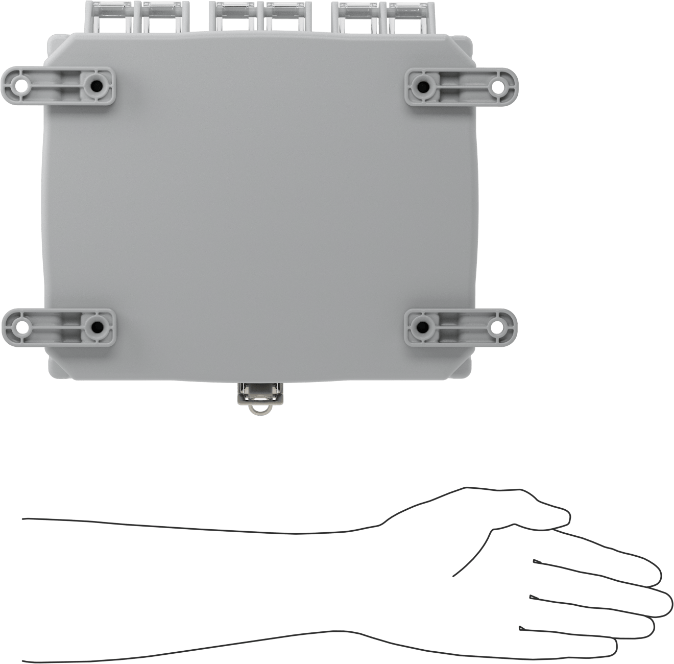 Versa-Panel Polikarbonat Muhafaza, Şeffaf Hızlı Açılır Kapak, 8-1/2" x 11" x 5-1/2", Gri