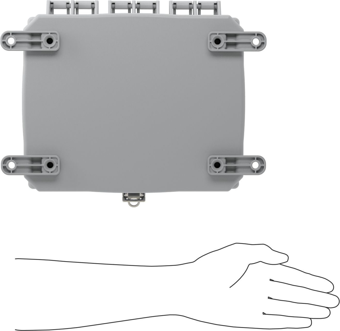 Versa-Panel Polikarbonat Muhafaza, Hızlı Açma Menteşeli Kapak, 8.5" x 11" x 7.5", Gri