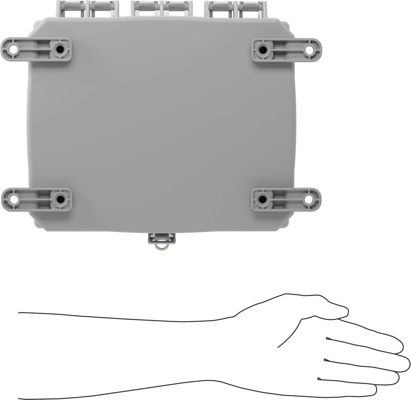 Versa-Panel Polikarbonat Muhafaza, Şeffaf Hızlı Açılır Kapak, 8-1/2" x 11" x 7-1/2", Gri