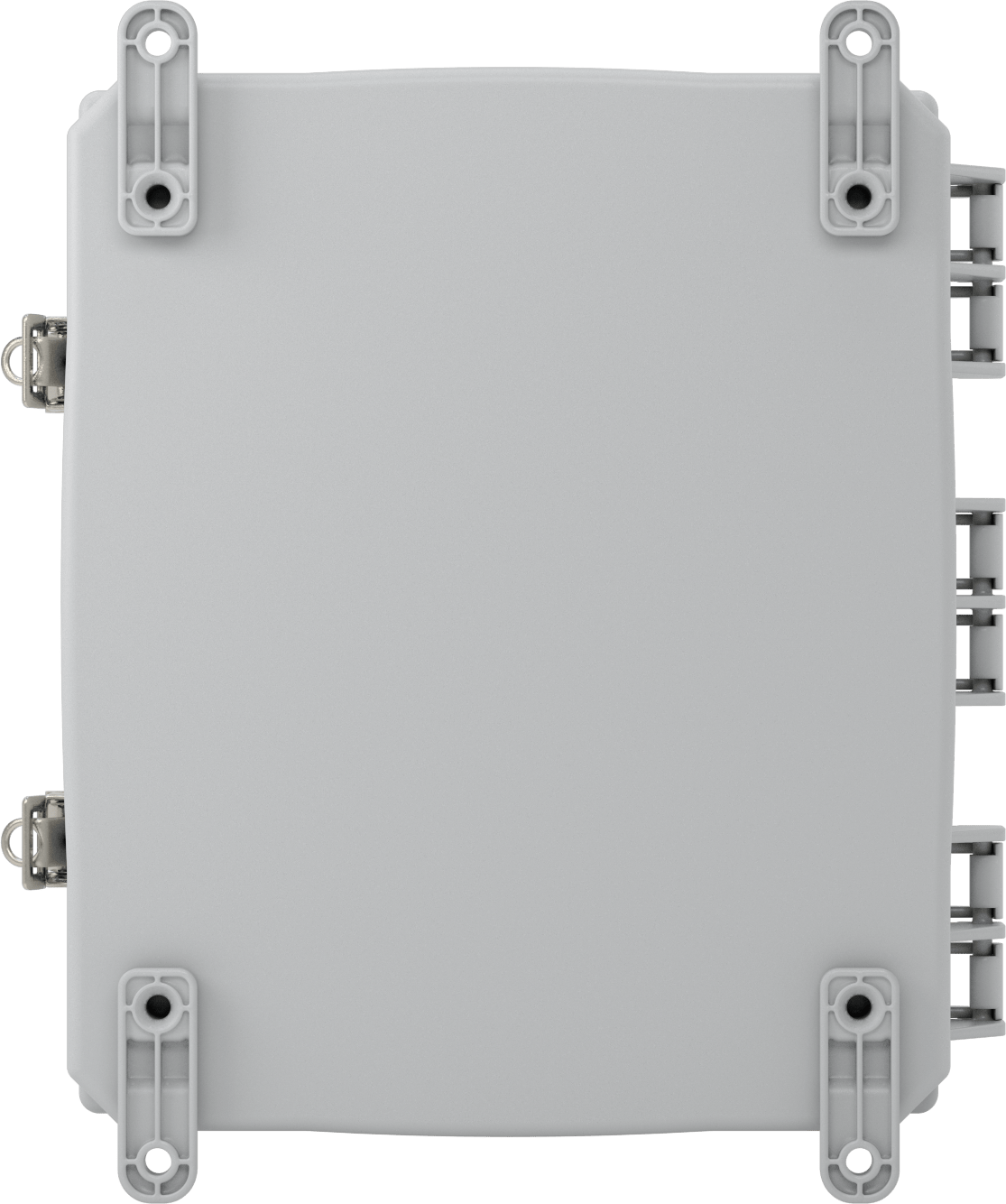 Versa-Panel Polikarbonat Muhafaza, Hızlı Açma Menteşeli Kapak, 11" x 13" x 5-1/2", Gri