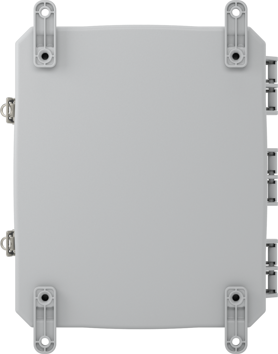 Versa-Panel Polikarbonat Muhafaza, Hızlı Açma Menteşeli Kapak, 11" x 13" x 7-1/2", Gri