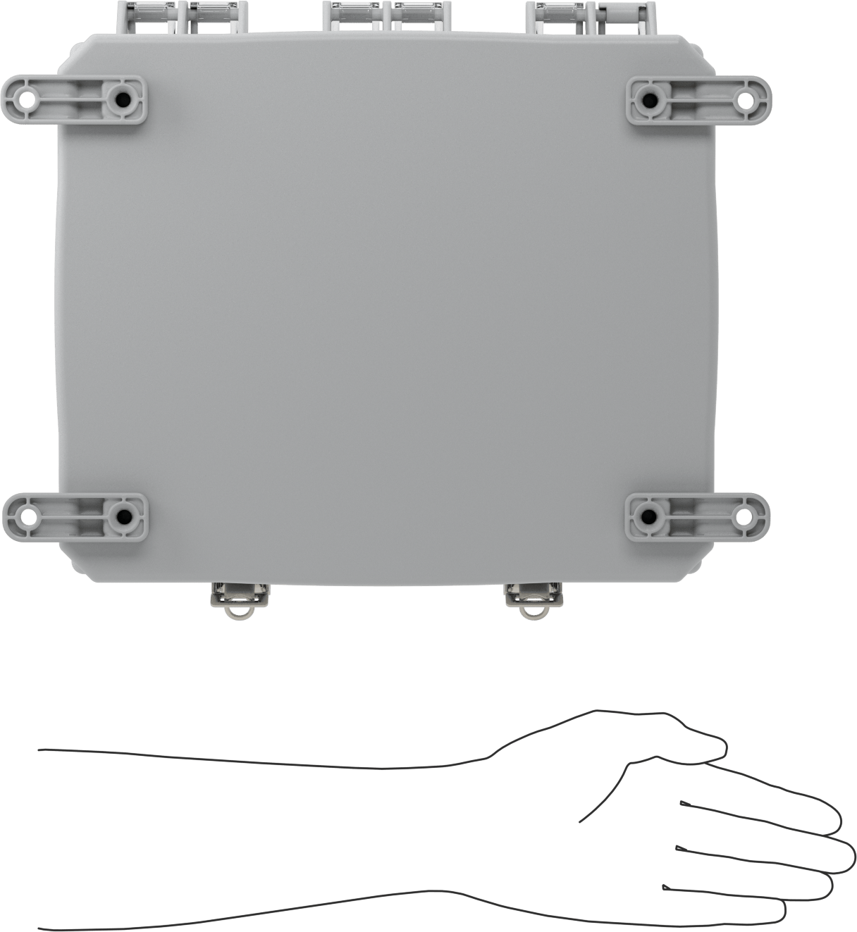 Versa-Panel Polikarbonat Muhafaza, Şeffaf Hızlı Açılır Kapak, 11" x 13" x 7-1/2", Gri