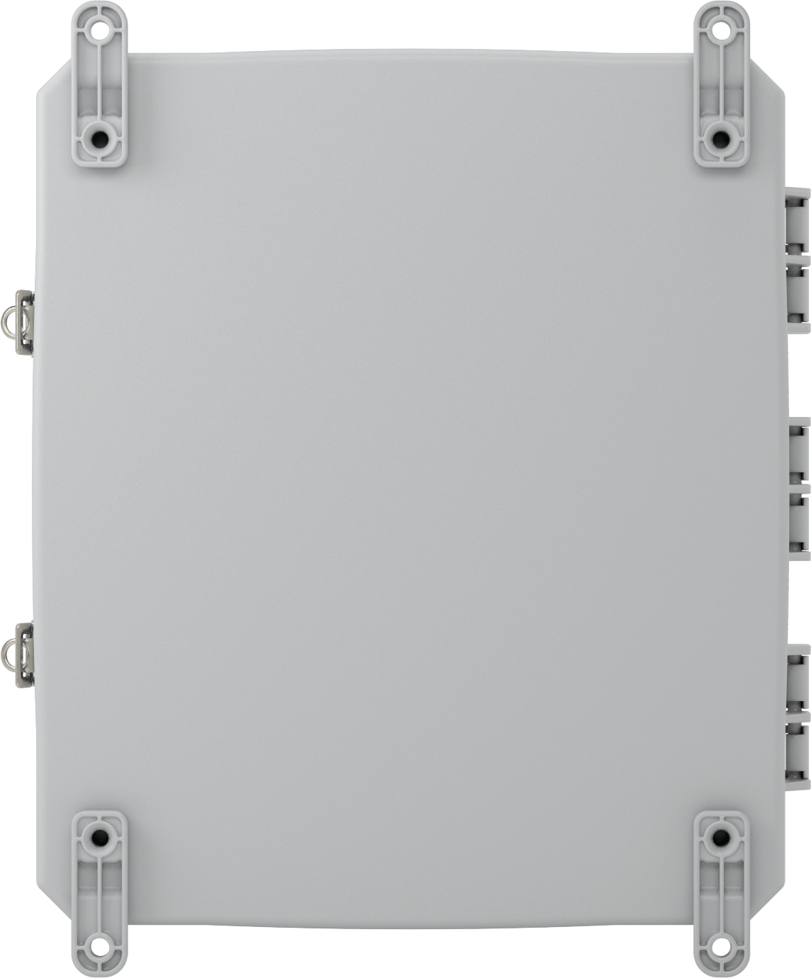 Versa-Panel Polikarbonat Muhafaza, Hızlı Açma Menteşeli Kapak, 13" x 15" x 7-1/2", Gri