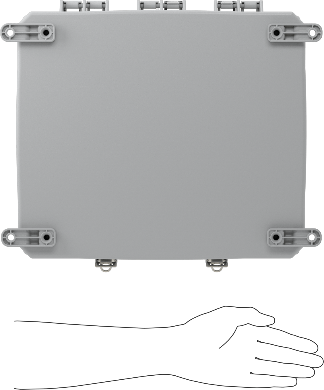 Versa-Panel Polikarbonat Muhafaza, Şeffaf Hızlı Açılır Kapak, 13" x 15" x 7-1/2", Gri