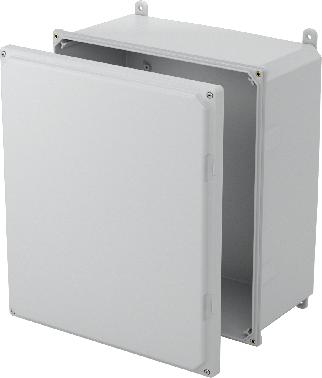 Versa-Panel Polikarbonat Muhafaza, Su Geçirmez, Vidalı Menteşe Kapağı, 15" x 17" x 8.5", Gri
