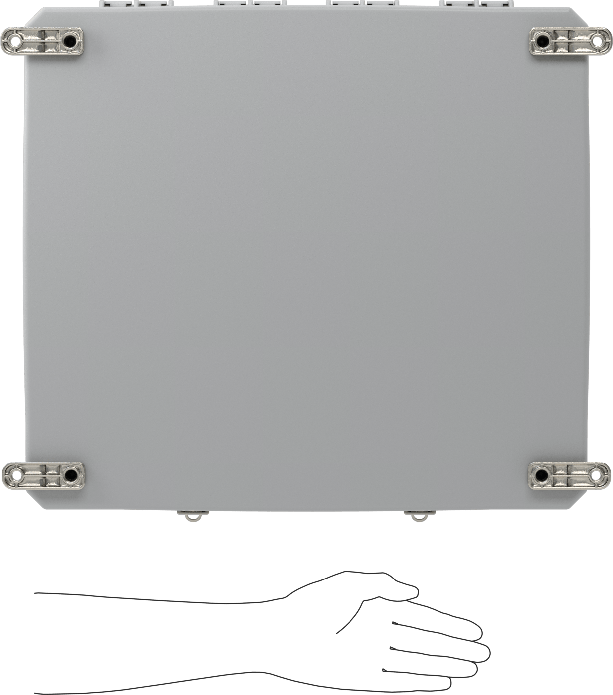 Versa-Panel Polikarbonat Muhafaza, Hızlı Açma Menteşeli Kapak, 17" x 19" x 12", Gri