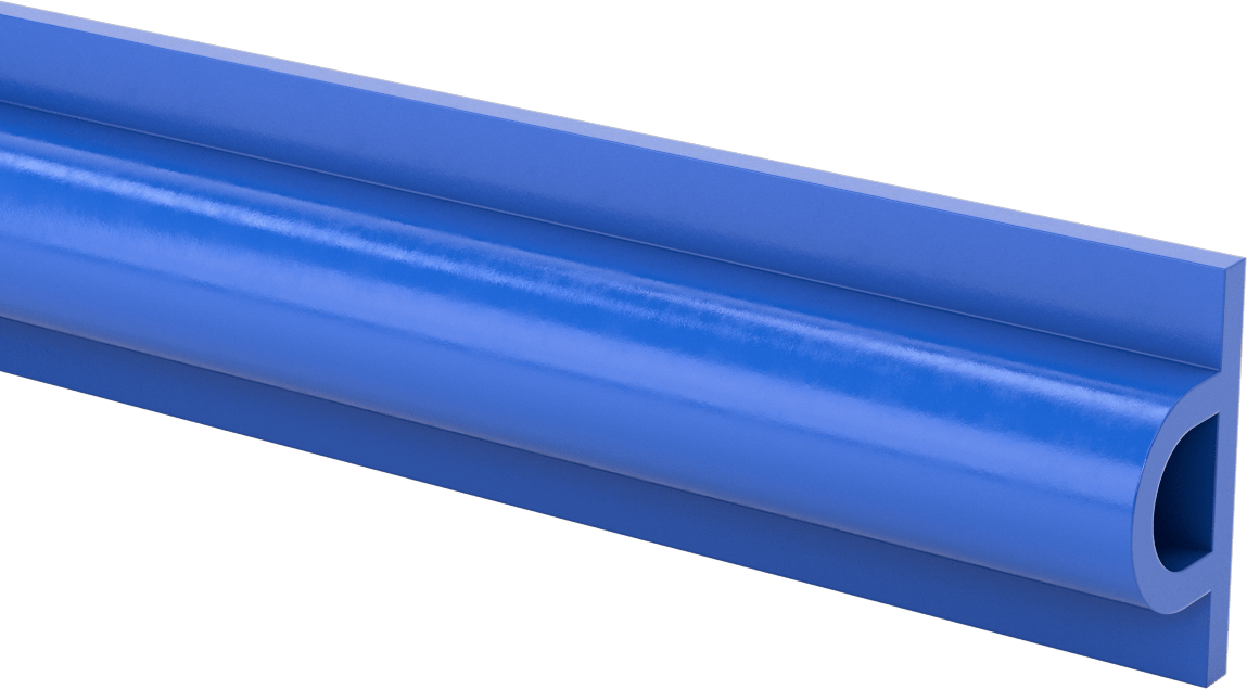 FDA Uyumlu Kabarık Profilli Yüzey Koruyucu, 2 Ayak Uzunluk, 2-5/8" Genişlik, 1-1/4" Kalınlık