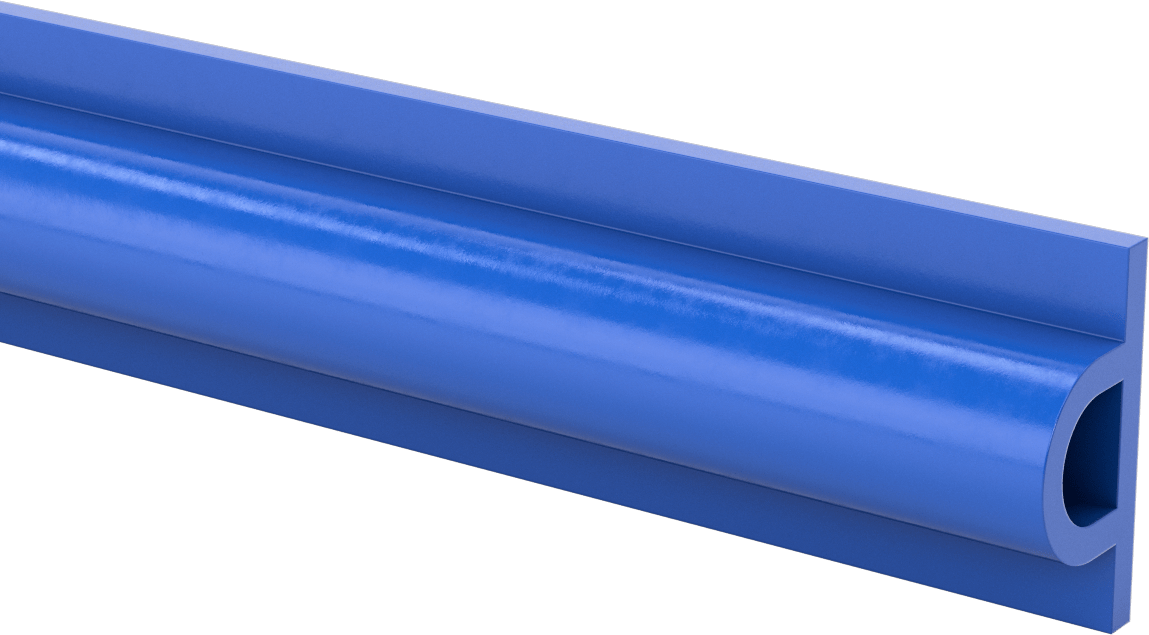 FDA Uyumlu Kabarık Profilli Yüzey Koruyucu, 12 Fit Uzunluk, 2-5/8" Genişlik, 1-1/4" Kalınlık