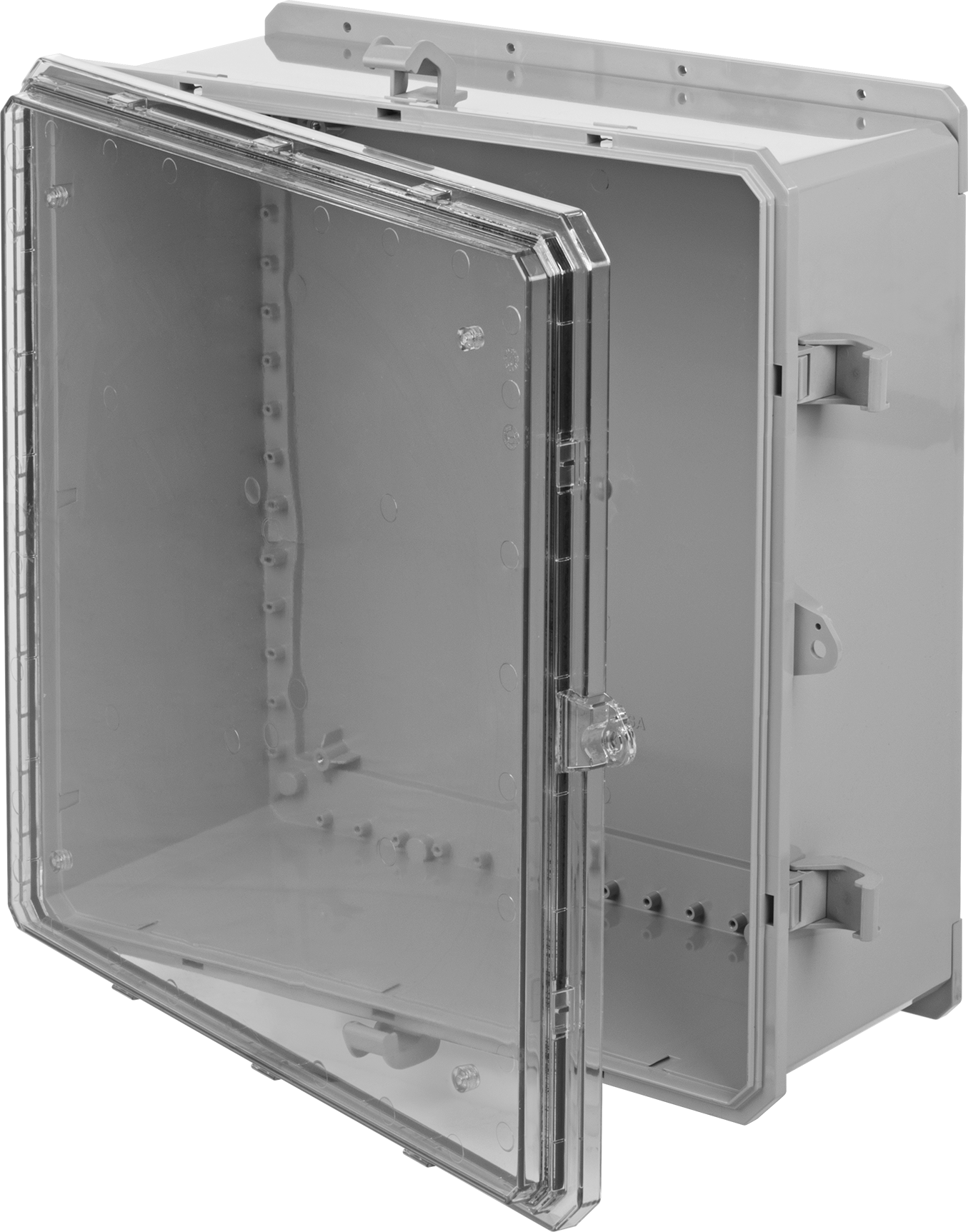 Gray with Hinged Cover and Quick-Release Latch