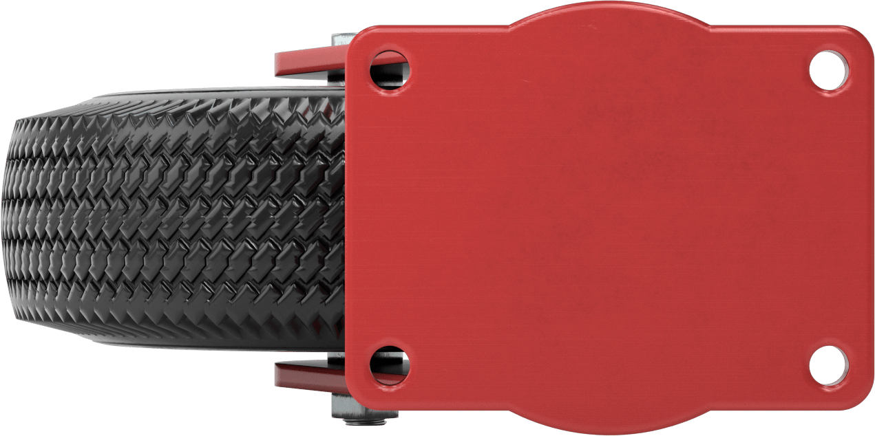 Pnömatik Tekerlek, 12“ Çaplı Siyah Kauçuk Tekerlekli ve 7-3/8” X6-1/16" Plakalı Döner