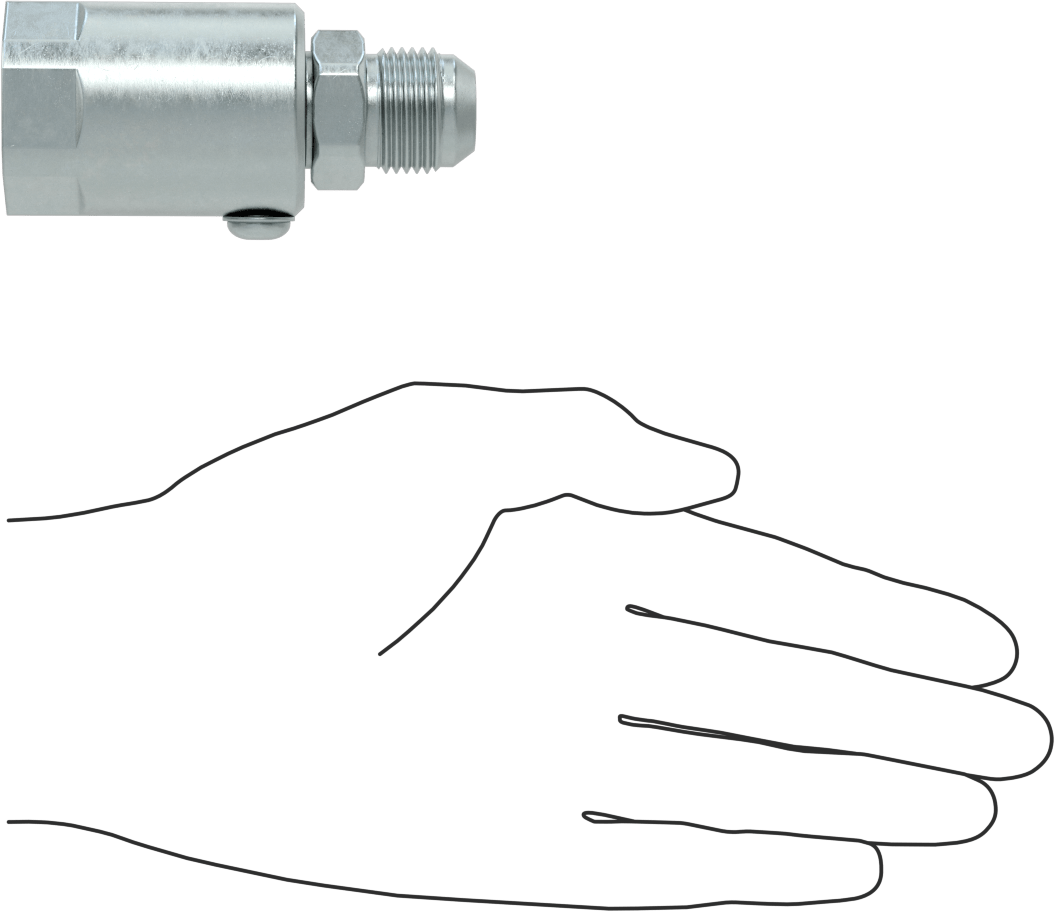 Sürekli Döner Dişli Hortum Bağlantı Parçası, Hidrolik Sıvı için, 5/8" Dış Çaplı Genişletilmiş Boru Erkek x Dişi