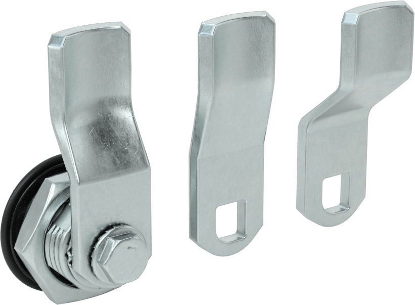 İki Yönlü Tahrikli Kam Kilidi, Sabit Mandal, Siyah Kaplamalı Çinko, 1-1/4" Baş Çapı, 5 mm Anahtar