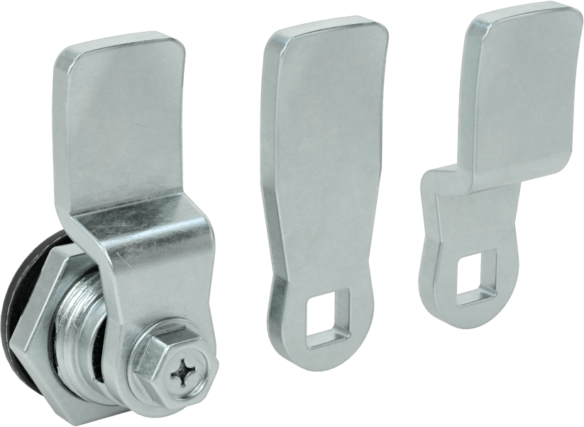 İki Yönlü Tahrikli Kam Kilidi, Sabit Mandal, Siyah Kaplamalı Çinko, 1-1/8" Baş Çapı, 3 mm Anahtar