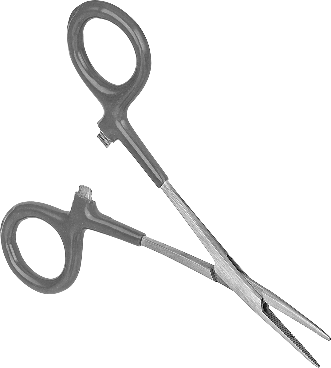 Kilitli Hemostat, Düz Burunlu ve Yastıklı Tutamaklı, Paslanmaz Çelik, 5-1/4" Toplam Uzunluk