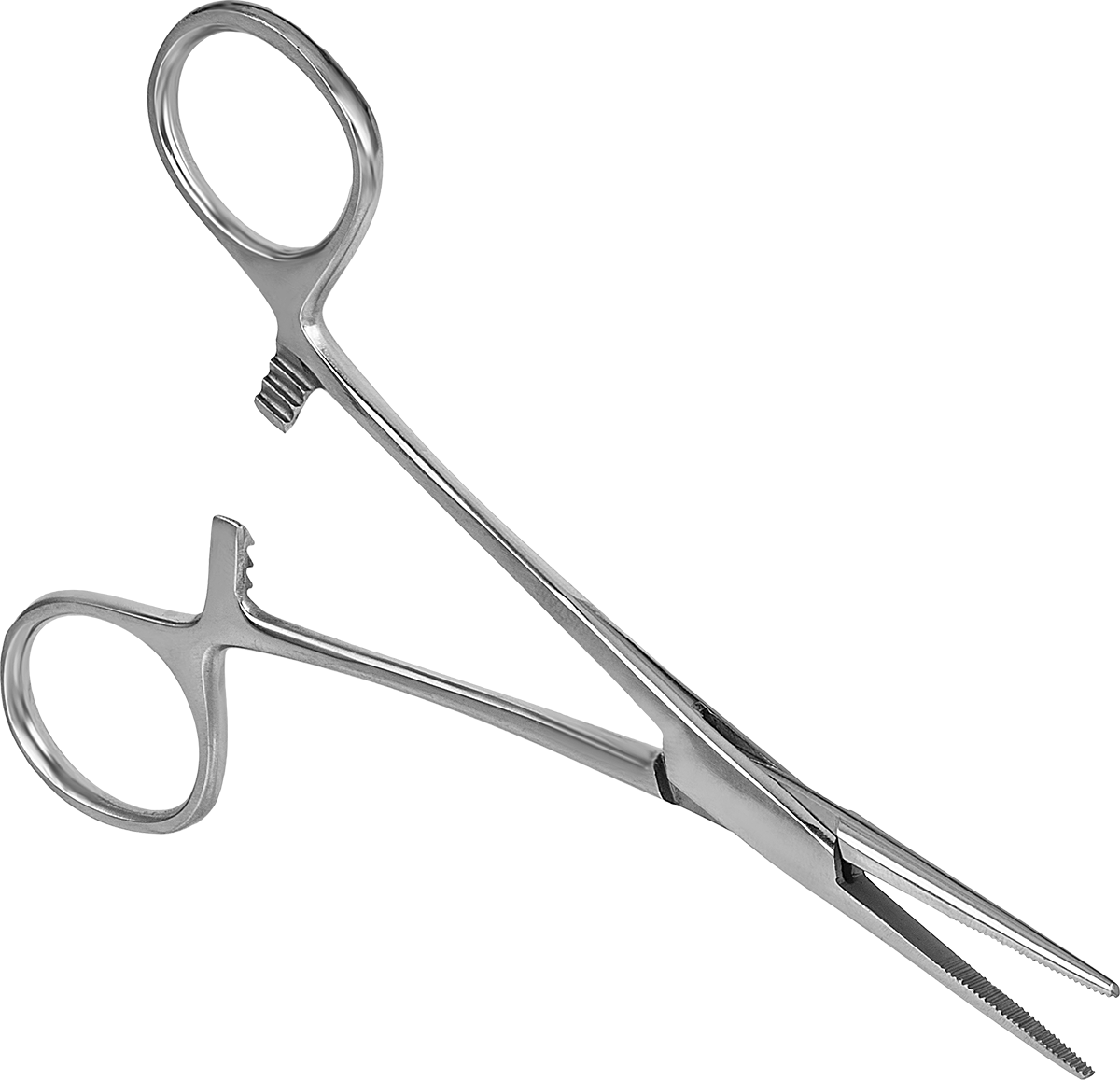 Kilitli Hemostat, Düz Burunlu ve Düz Tutamaklı, Paslanmaz Çelik, 5-1/2" Toplam Uzunluk