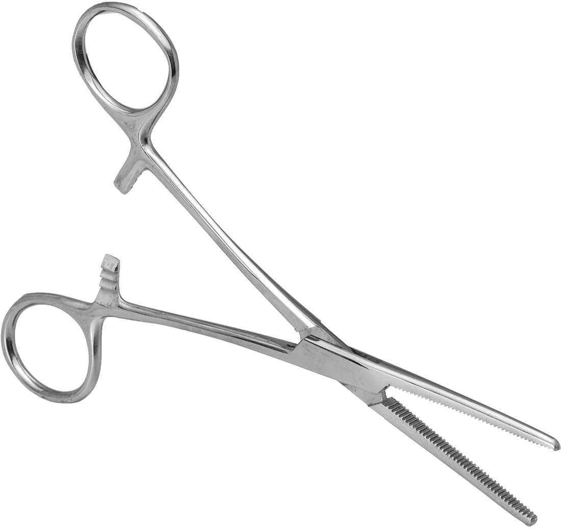 Kilitli Hemostat, Düz Burunlu ve Düz Tutamaklı, Paslanmaz Çelik, 6-1/4" Toplam Uzunluk