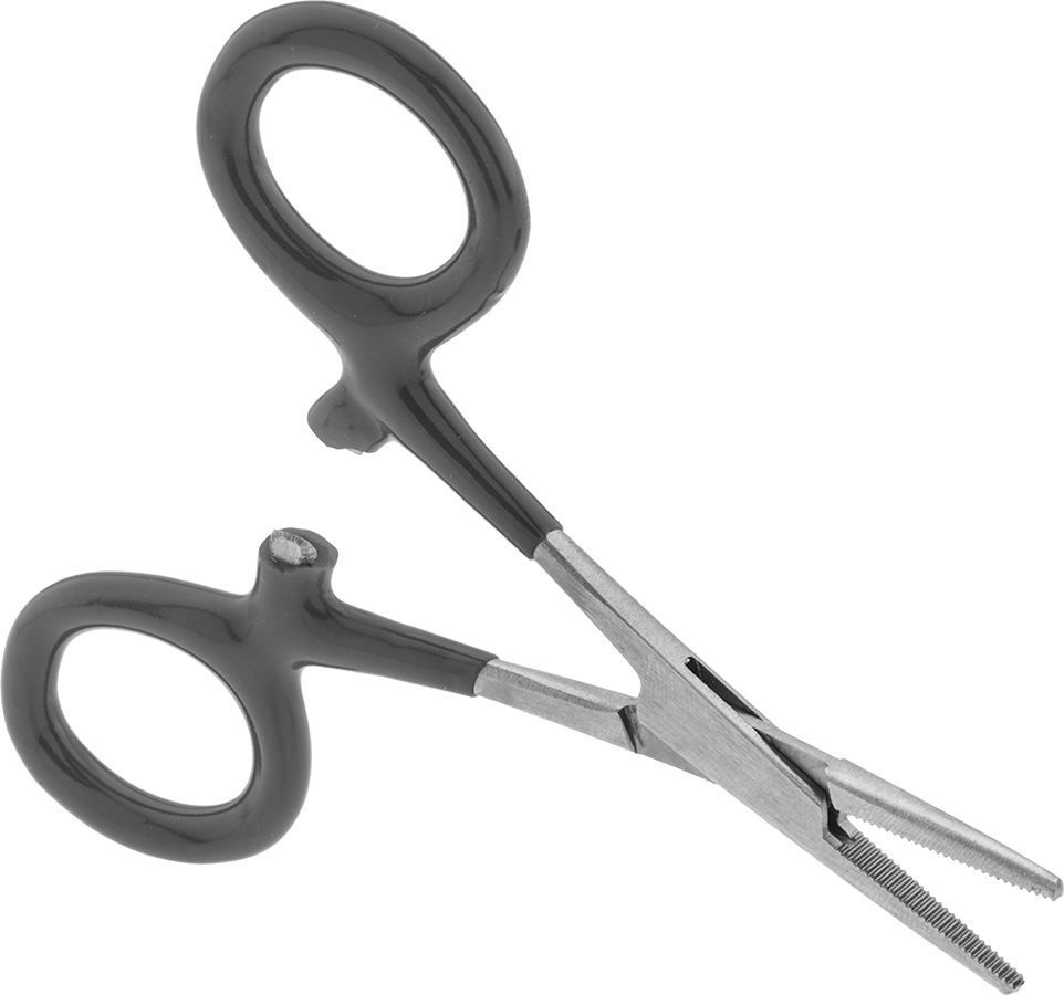 Kilitli Hemostat, Düz Burunlu ve Yastıklı Tutamaklı, Paslanmaz Çelik, 3-1/2" Toplam Uzunluk
