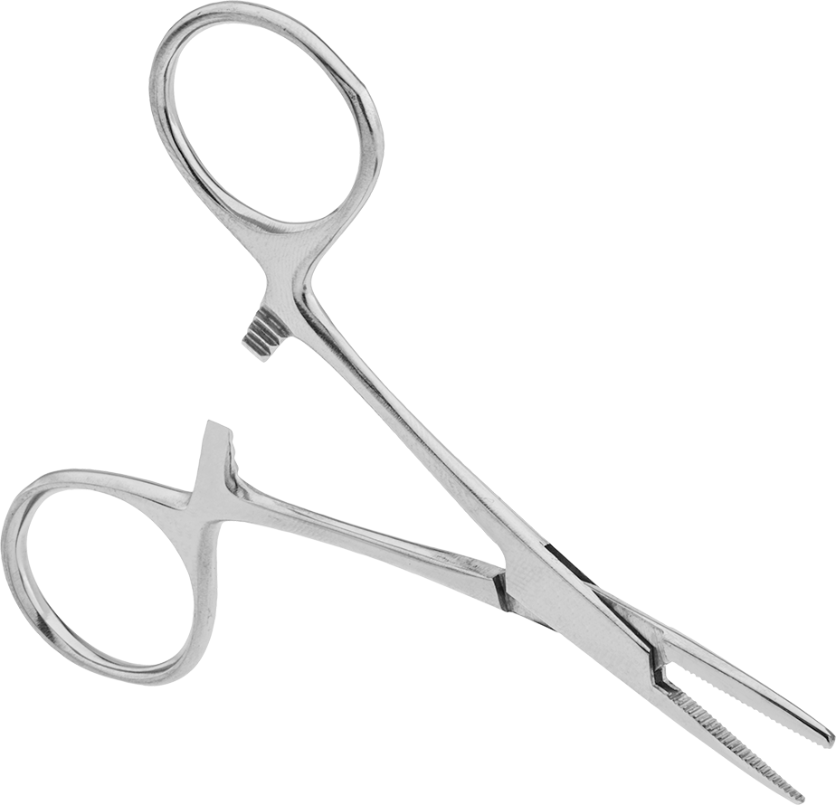 Kilitli Hemostat, Düz Burunlu ve Düz Tutamaklı, Paslanmaz Çelik, 3-1/2" Toplam Uzunluk